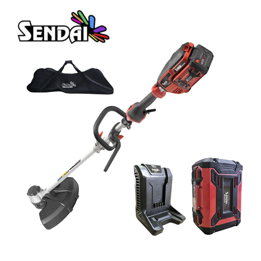 센다이 SD160BC 충전식 무선 예초기 60V 풀세트 (배터리 충전기 가방 포함) 어깨벨트 포함 벌초 제초